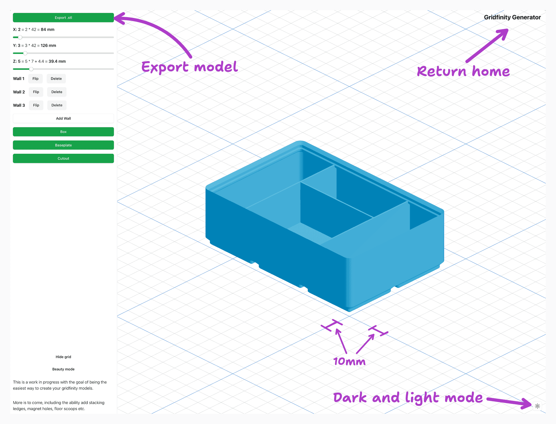 General interface overview