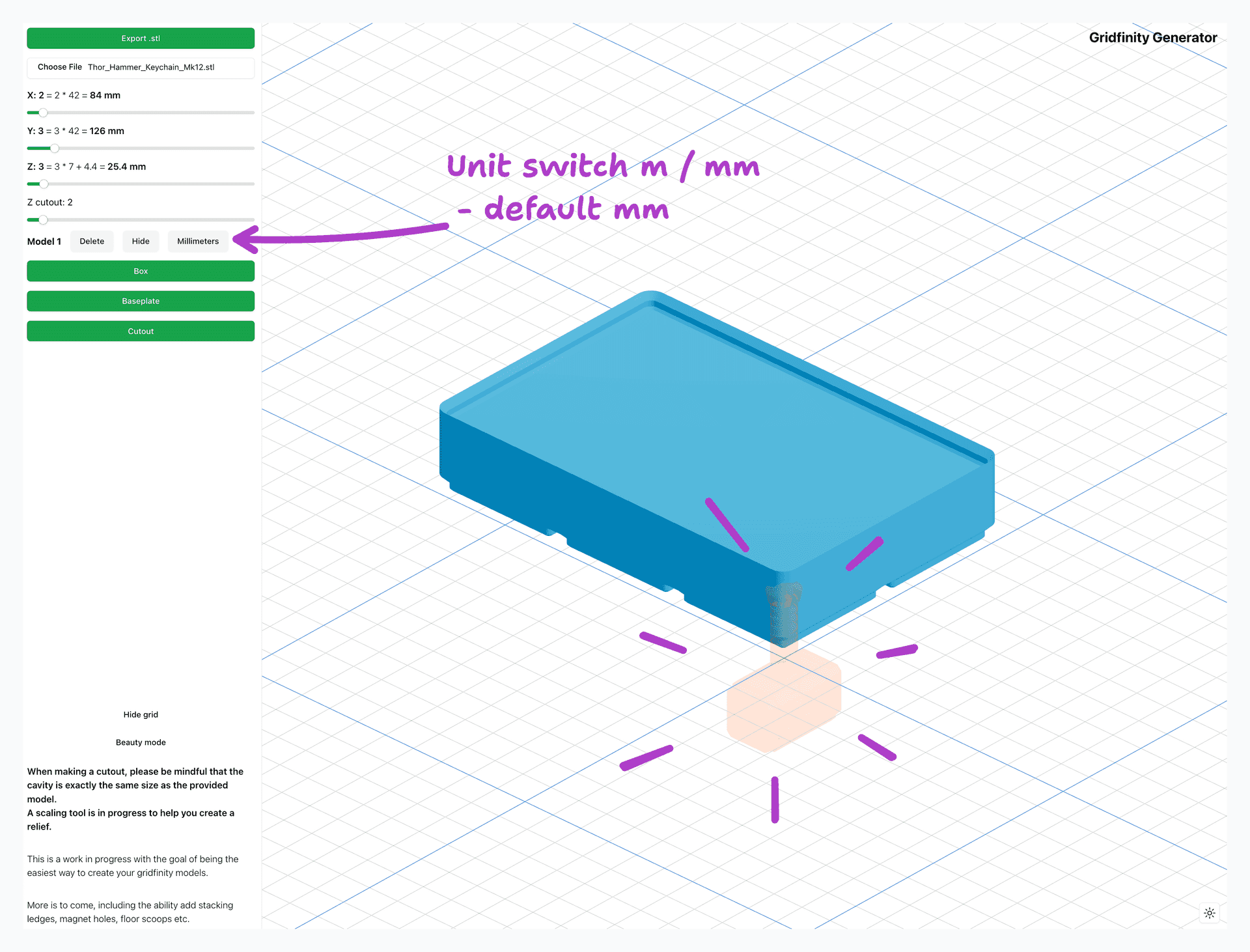 Imported model in viewer